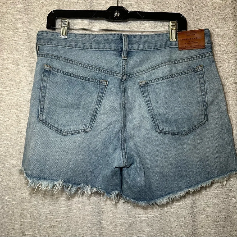 Lucky Brand Light Blue Distressed Frayed Hem Jean Shorts Size 10/30